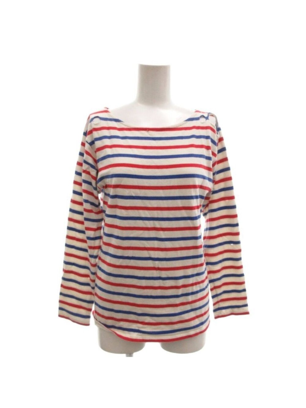 Saint Laurent Paris Top Long Sleeve Border Distressed Y2k Archive Boat Neck XS